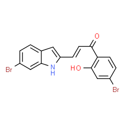 ChemSpider 2D Image | (2E)-1-(4-Bromo-2-hydroxyphenyl)-3-(6-bromo-1H-indol-2-yl)-2-propen-1-one | C17H11Br2NO2