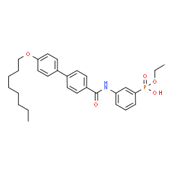 ChemSpider 2D Image | Ethyl hydrogen [3-({[4'-(octyloxy)-4-biphenylyl]carbonyl}amino)phenyl]phosphonate | C29H36NO5P