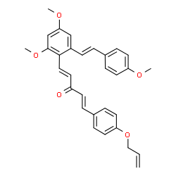 ChemSpider 2D Image | (1E,4E)-1-[4-(Allyloxy)phenyl]-5-{2,4-dimethoxy-6-[(E)-2-(4-methoxyphenyl)vinyl]phenyl}-1,4-pentadien-3-one | C31H30O5