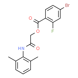 ChemSpider 2D Image | 2-[(2,6-Dimethylphenyl)amino]-2-oxoethyl 4-bromo-2-fluorobenzoate | C17H15BrFNO3