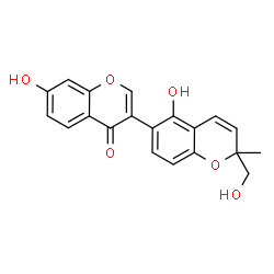 ChemSpider 2D Image | 5',7-Dihydroxy-2'-(hydroxymethyl)-2'-methyl-2'H,4H-3,6'-bichromen-4-one | C20H16O6