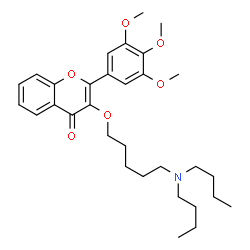 ChemSpider 2D Image | 3-{[5-(Dibutylamino)pentyl]oxy}-2-(3,4,5-trimethoxyphenyl)-4H-chromen-4-one | C31H43NO6