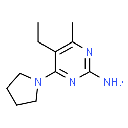 ChemSpider 2D Image | 5-Ethyl-4-methyl-6-(1-pyrrolidinyl)-2-pyrimidinamine | C11H18N4