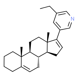ChemSpider 2D Image | 17-(5-Ethyl-3-pyridinyl)androsta-5,16-diene | C26H35N