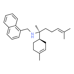 ChemSpider 2D Image | (2S)-6-Methyl-2-[(1R)-4-methyl-3-cyclohexen-1-yl]-N-(1-naphthylmethyl)-5-hepten-2-amine | C26H35N