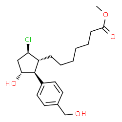 ChemSpider 2D Image | Methyl 7-{(1R,2S,3R,5R)-5-chloro-3-hydroxy-2-[4-(hydroxymethyl)phenyl]cyclopentyl}heptanoate | C20H29ClO4