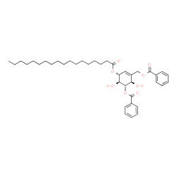 ChemSpider 2D Image | [(3R,4S,5S,6R)-5-(Benzoyloxy)-4,6-dihydroxy-3-(stearoyloxy)-1-cyclohexen-1-yl]methyl benzoate | C39H54O8