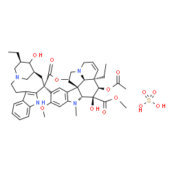 ChemSpider 2D Image | Methyl (2beta,3beta,4beta,5alpha,12beta,19alpha)-4-acetoxy-15-[(13S,15S,17R)-17-ethyl-16-hydroxy-13-(methoxycarbonyl)-1,11-diazatetracyclo[13.3.1.0~4,12~.0~5,10~]nonadeca-4(12),5,7,9-tetraen-13-yl]-3-
hydroxy-16-methoxy-1-methyl-6,7-didehydroaspidospermidine-3-carboxylate sulfate (1:1) | C46H60N4O13S