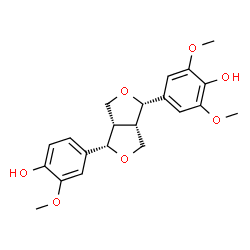 ChemSpider 2D Image | 4-[(1S,3aS,4S,6aS)-4-(4-Hydroxy-3-methoxyphenyl)tetrahydro-1H,3H-furo[3,4-c]furan-1-yl]-2,6-dimethoxyphenol | C21H24O7