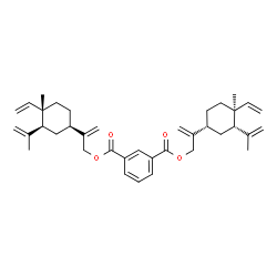 ChemSpider 2D Image | Bis{2-[(1R,3S,4S)-3-isopropenyl-4-methyl-4-vinylcyclohexyl]-2-propen-1-yl} isophthalate | C38H50O4