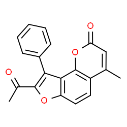 ChemSpider 2D Image | 8-Acetyl-4-methyl-9-phenyl-2H-furo[2,3-h]chromen-2-one | C20H14O4
