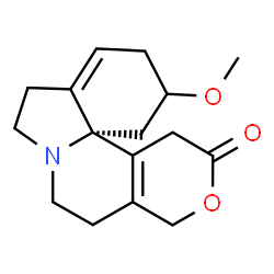 ChemSpider 2D Image | (4bS)-6-Methoxy-1,4,6,7,9,10,12,13-octahydro-3H,5H-pyrano[4',3':3,4]pyrido[2,1-i]indol-3-one | C16H21NO3