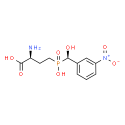 ChemSpider 2D Image | (2S)-2-Amino-4-{hydroxy[(R)-hydroxy(3-nitrophenyl)methyl]phosphoryl}butanoic acid | C11H15N2O7P