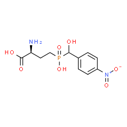 ChemSpider 2D Image | (2S)-2-Amino-4-{hydroxy[hydroxy(4-nitrophenyl)methyl]phosphoryl}butanoic acid | C11H15N2O7P