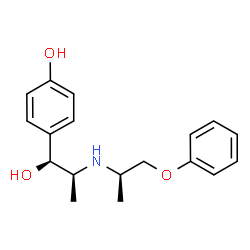 ChemSpider 2D Image | 4-[(1S,2S)-1-Hydroxy-2-{[(2R)-1-phenoxy-2-propanyl]amino}propyl]phenol | C18H23NO3