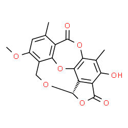 ChemSpider 2D Image | (1S)-5-Hydroxy-13-methoxy-6,11-dimethyl-2,8,16,19-tetraoxapentacyclo[12.4.2.0~4,18~.0~7,17~.0~10,15~]icosa-4,6,10,12,14,17-hexaene-3,9-dione | C19H14O8