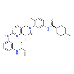 ChemSpider 2D Image | trans-N-{3-[7-{[3-(Acryloylamino)-4-methylphenyl]amino}-1-methyl-2-oxo-1,4-dihydropyrimido[4,5-d]pyrimidin-3(2H)-yl]-4-methylphenyl}-4-methylcyclohexanecarboxamide | C32H37N7O3