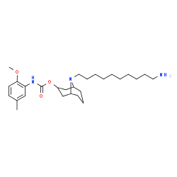 ChemSpider 2D Image | 9-(10-Aminodecyl)-9-azabicyclo[3.3.1]non-3-yl (2-methoxy-5-methylphenyl)carbamate | C27H45N3O3