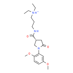ChemSpider 2D Image | 3-({[(3R)-1-(2,5-Dimethoxyphenyl)-5-oxo-3-pyrrolidinyl]carbonyl}amino)-N,N-diethyl-1-propanaminium | C20H32N3O4