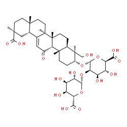 ChemSpider 2D Image | (3alpha,9beta)-24,30-Dihydroxy-11,30-dioxoolean-12-en-3-yl 2-O-beta-D-altropyranuronosyl-alpha-L-mannopyranosiduronic acid | C42H62O17