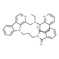 ChemSpider 2D Image | 2-{3-[1-({Ethyl[(8S)-5,6,7,8-tetrahydro-8-quinolinyl]amino}methyl)-9H-beta-carbolin-9-yl]propyl}-1H-isoindole-1,3(2H)-dione | C34H33N5O2