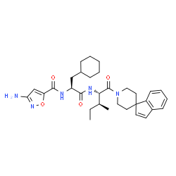 ChemSpider 2D Image | 3-Amino-N-[(2S)-3-cyclohexyl-1-{[(2S,3S)-3-methyl-1-oxo-1-(1'H-spiro[indene-1,4'-piperidin]-1'-yl)-2-pentanyl]amino}-1-oxo-2-propanyl]-1,2-oxazole-5-carboxamide | C32H43N5O4