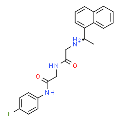 ChemSpider 2D Image | 2-({2-[(4-Fluorophenyl)amino]-2-oxoethyl}amino)-N-[(1R)-1-(1-naphthyl)ethyl]-2-oxoethanaminium | C22H23FN3O2