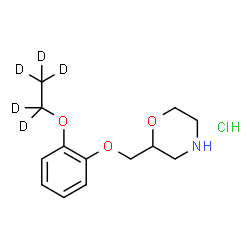ChemSpider 2D Image | 2-({2-[(~2~H_5_)Ethyloxy]phenoxy}methyl)morpholine hydrochloride (1:1) | C13H15D5ClNO3