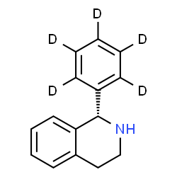 ChemSpider 2D Image | (1S)-1-(~2~H_5_)Phenyl-1,2,3,4-tetrahydroisoquinoline | C15H10D5N