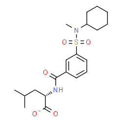 ChemSpider 2D Image | (2S)-2-({3-[Cyclohexyl(methyl)sulfamoyl]benzoyl}amino)-4-methylpentanoate | C20H29N2O5S