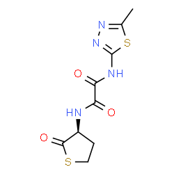ChemSpider 2D Image | N-(5-Methyl-1,3,4-thiadiazol-2-yl)-N'-[(3S)-2-oxotetrahydro-3-thiophenyl]ethanediamide | C9H10N4O3S2