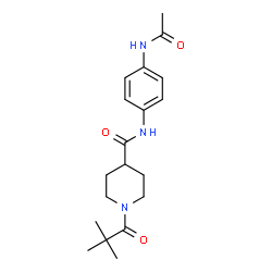 ChemSpider 2D Image | N-(4-Acetamidophenyl)-1-(2,2-dimethylpropanoyl)-4-piperidinecarboxamide | C19H27N3O3