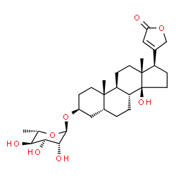 ChemSpider 2D Image | (3beta,5beta)-3-[(6-Deoxy-alpha-L-altropyranosyl)oxy]-14-hydroxycard-20(22)-enolide | C29H44O8