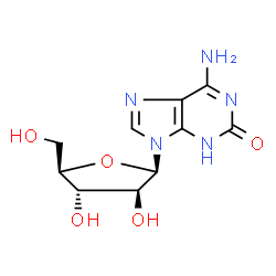 ChemSpider 2D Image | 2H-Purin-2-one, 6-amino-9-Î²-D-arabinofuranosyl-1,9-dihydro- | C10H13N5O5