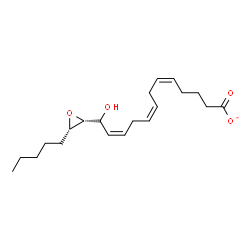 ChemSpider 2D Image | (5Z,8Z,11Z,13S)-13-Hydroxy-13-[(2R,3S)-3-pentyl-2-oxiranyl]-5,8,11-tridecatrienoate | C20H31O4