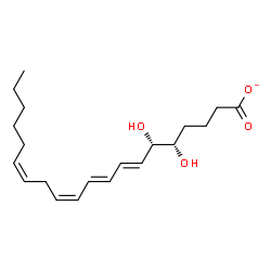 ChemSpider 2D Image | (5S,6S,7E,9E,11Z,14Z)-5,6-Dihydroxy-7,9,11,14-icosatetraenoatato | C20H31O4