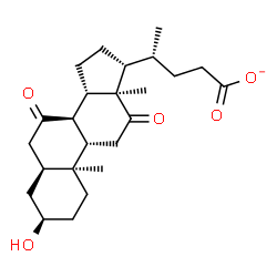 ChemSpider 2D Image | (3alpha,5beta)-3-Hydroxy-7,12-dioxocholan-24-oatato | C24H35O5
