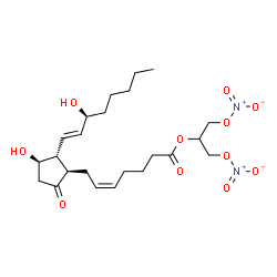 ChemSpider 2D Image | 1,3-Bis(nitrooxy)-2-propanyl (5Z,11alpha,13E,15S)-11,15-dihydroxy-9-oxoprosta-5,13-dien-1-oate | C23H36N2O11