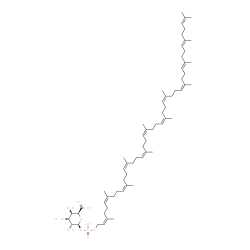 ChemSpider 2D Image | 1-O-({[(2Z,6Z,10Z,14Z,18Z,22Z,26Z,30Z,34Z,38E,42E)-3,7,11,15,19,23,27,31,35,39,43,47-Dodecamethyl-2,6,10,14,18,22,26,30,34,38,42,46-octatetracontadodecaen-1-yl]oxy}phosphinato)-beta-D-galactopyranuron
ate | C66H105O10P