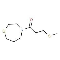 ChemSpider 2D Image | 3-(Methylsulfanyl)-1-(1,4-thiazepan-4-yl)-1-propanone | C9H17NOS2