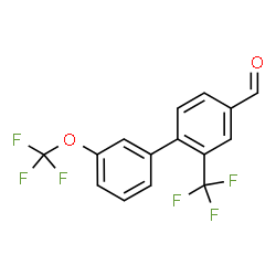 ChemSpider 2D Image | 3'-(Trifluoromethoxy)-2-(trifluoromethyl)-4-biphenylcarbaldehyde | C15H8F6O2