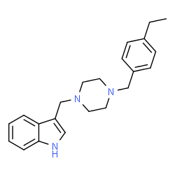 ChemSpider 2D Image | 3-{[4-(4-Ethylbenzyl)-1-piperazinyl]methyl}-1H-indole | C22H27N3
