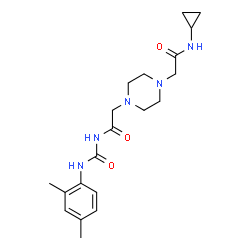 ChemSpider 2D Image | 2-{4-[2-(Cyclopropylamino)-2-oxoethyl]-1-piperazinyl}-N-[(2,4-dimethylphenyl)carbamoyl]acetamide | C20H29N5O3