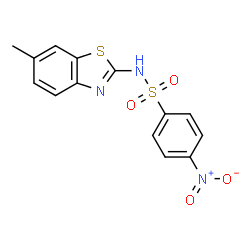 ChemSpider 2D Image | N-(6-Methyl-1,3-benzothiazol-2-yl)-4-nitrobenzenesulfonamide | C14H11N3O4S2