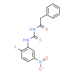 ChemSpider 2D Image | 3-(2-fluoro-5-nitrophenyl)-1-(2-phenylacetyl)thiourea | C15H12FN3O3S