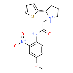 ChemSpider 2D Image | (2S)-1-{2-[(4-Methoxy-2-nitrophenyl)amino]-2-oxoethyl}-2-(2-thienyl)pyrrolidinium | C17H20N3O4S