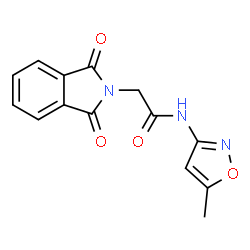 ChemSpider 2D Image | 2-(1,3-Dioxo-1,3-dihydro-2H-isoindol-2-yl)-N-(5-methyl-1,2-oxazol-3-yl)acetamide | C14H11N3O4