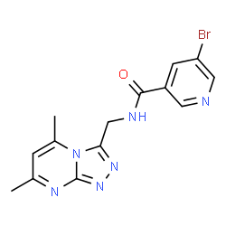 ChemSpider 2D Image | 5-Bromo-N-[(5,7-dimethyl[1,2,4]triazolo[4,3-a]pyrimidin-3-yl)methyl]nicotinamide | C14H13BrN6O