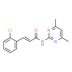 ChemSpider 2D Image | (2E)-3-(2-Chlorophenyl)-N-(4,6-dimethyl-2-pyrimidinyl)acrylamide | C15H14ClN3O