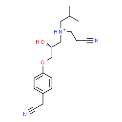 ChemSpider 2D Image | (2R)-N-(2-Cyanoethyl)-3-[4-(cyanomethyl)phenoxy]-2-hydroxy-N-isobutyl-1-propanaminium | C18H26N3O2